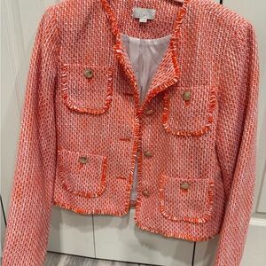 LOFT Women's Vibrant Orange Tweed Blazer